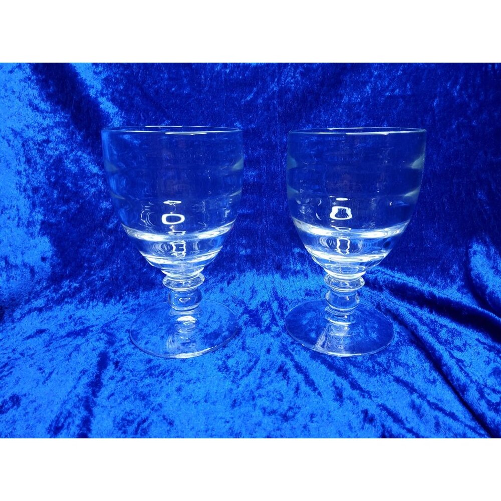 vintage set of 2 libby heavy chrystal glass wine, ice cream, sorbet glasses